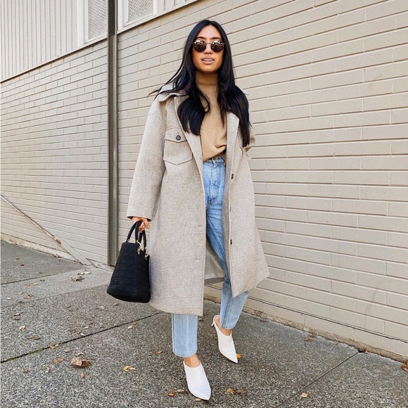 secchic Jackets & Blazers - Secchic Wool blend Checkered Coat